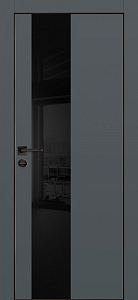 Товар Межкомнатная дверь PX-6 черная кромка с 4-х ст. Графит матовый